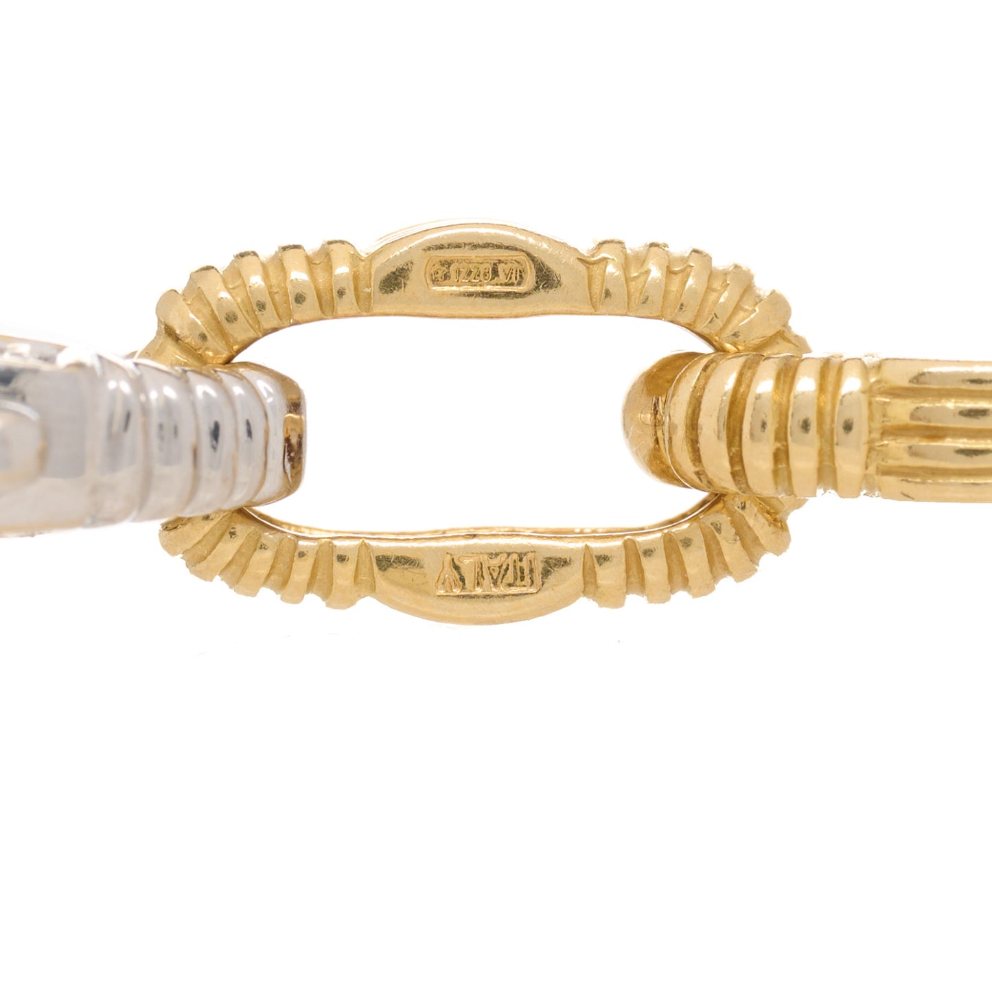 18K Yellow White Gold Diamond Appassionata Link Pave Necklace