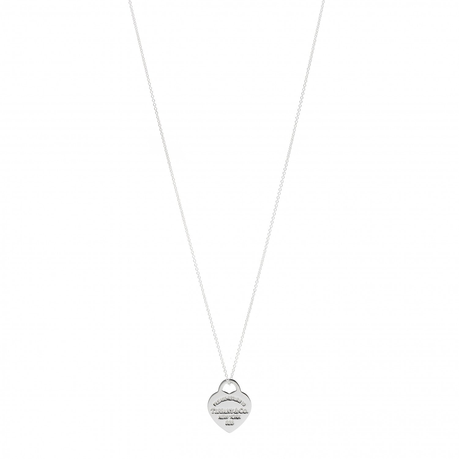 Tiffany Sterling Silver Small Return to Tiffany Heart Pendant Necklace 1 of 4