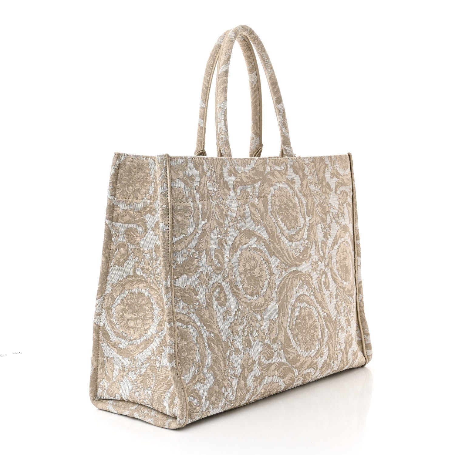 Versace Jacquard Barocco Print Large Athena Tote Beige 3 of 11