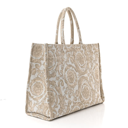 Versace Jacquard Barocco Print Large Athena Tote Beige 3 of 11