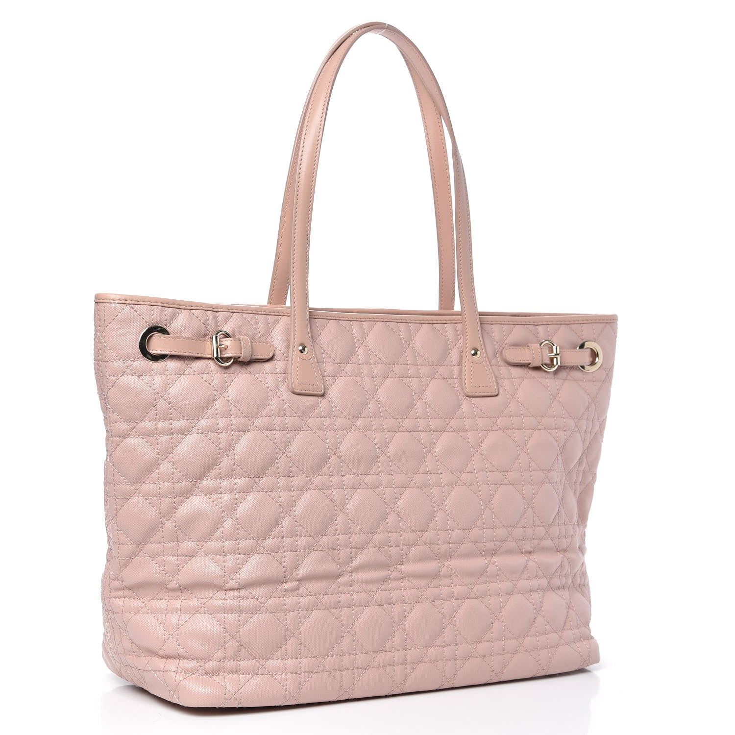 Christian Dior Coated Canvas Cannage Medium Panarea Tote Rosato 3 of 10