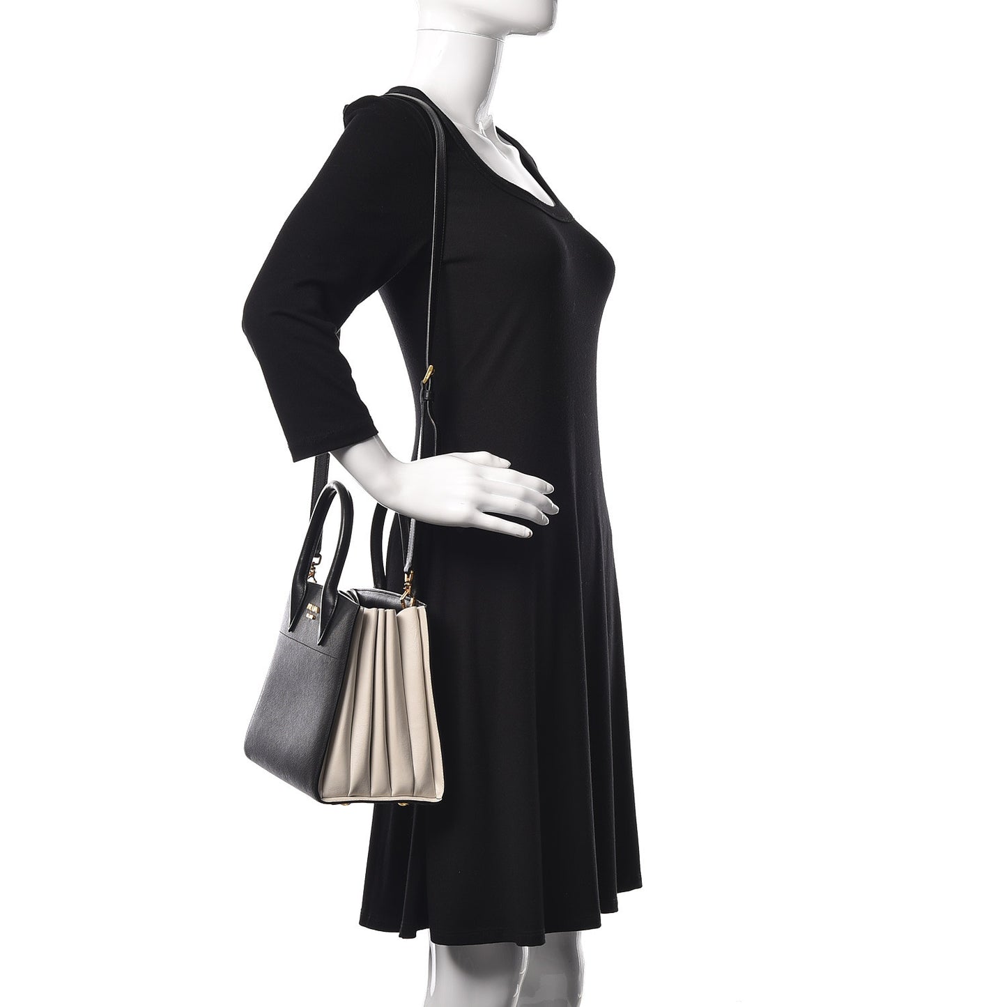 Saffiano City Calfskin Small Bibliothèque Top Handle Black Talco
