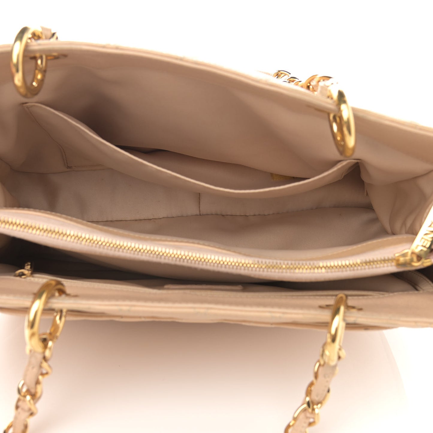 Caviar Quilted Grand Shopping Tote GST Beige