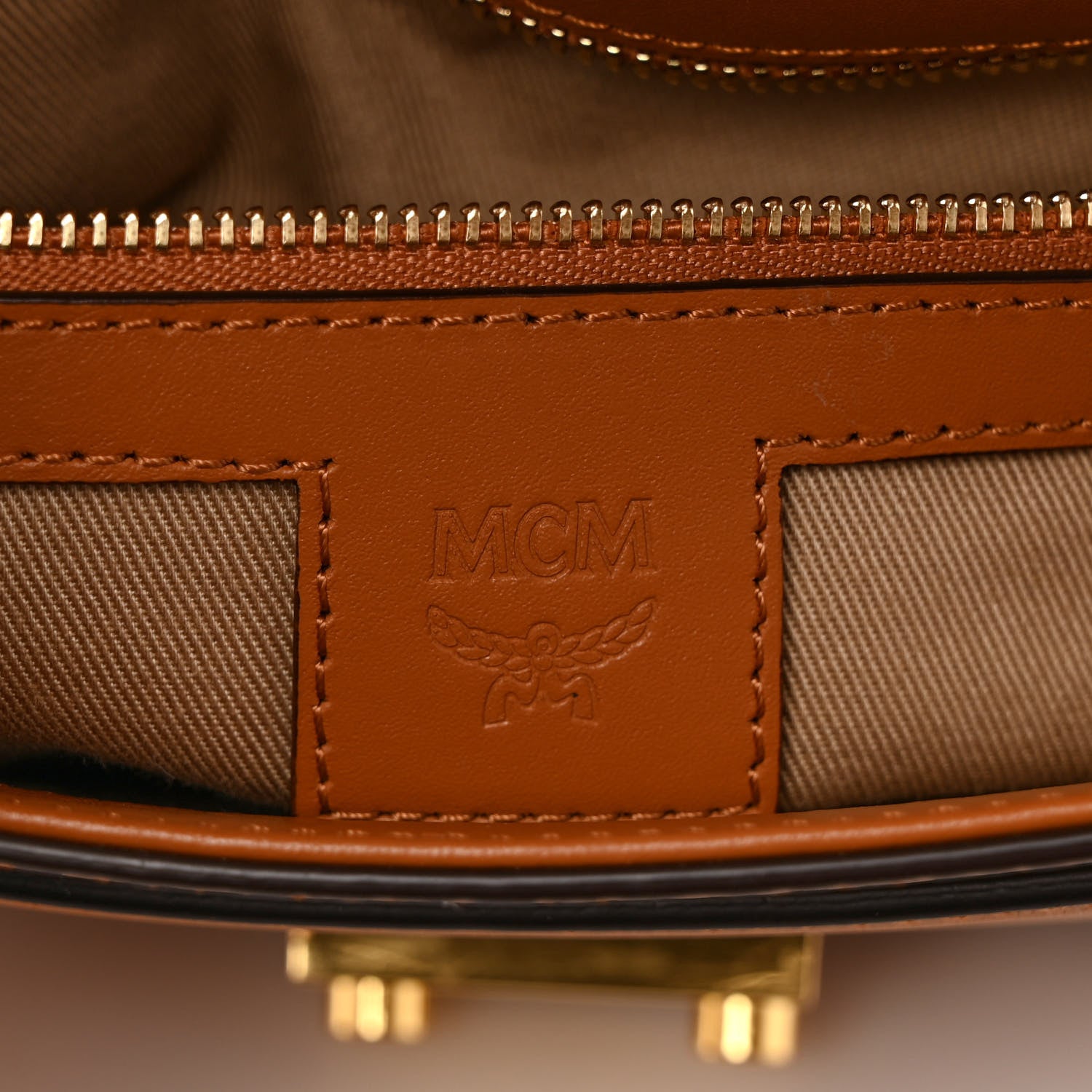 MCM Visetos Small Millie Crossbody Belt Bag Cognac 6 of 8
