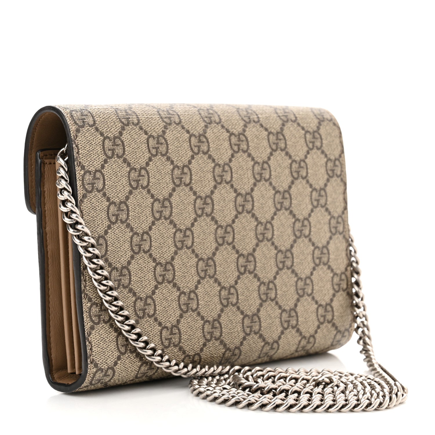 Gucci GG Supreme Monogram Mini Dionysus Chain Wallet Beige Taupe 3 of 11