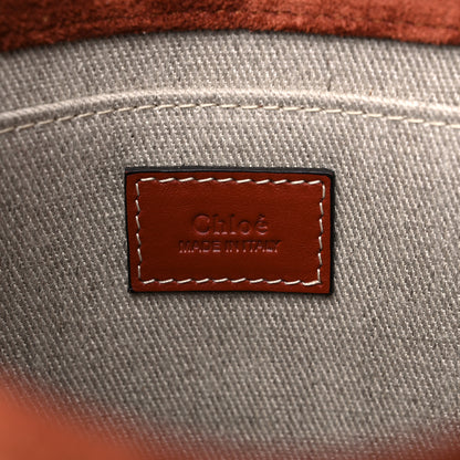 Chloe Suede Calfskin Small Woody Ribbon Tote Sepia Brown 6 of 14