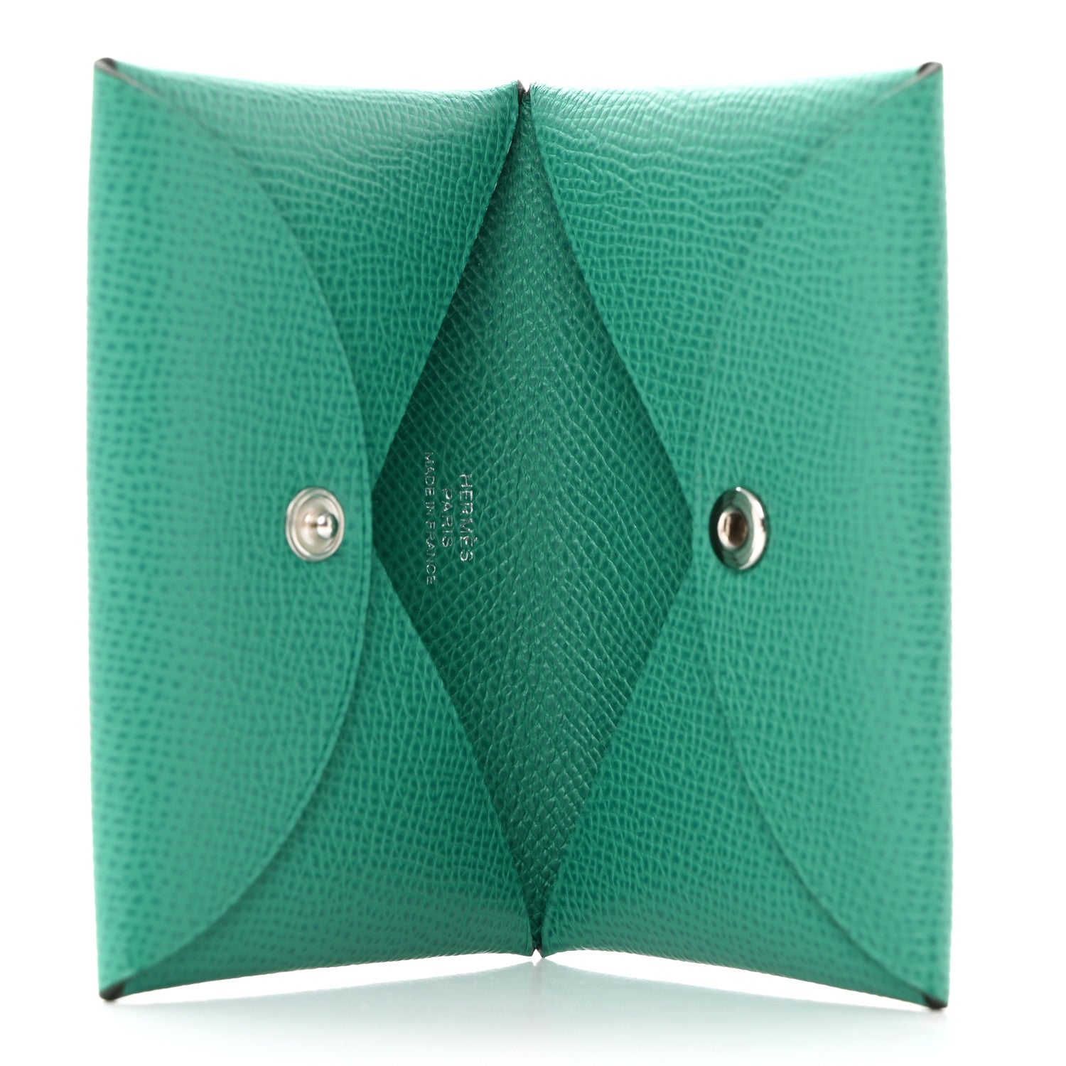 Hermes Epsom Calvi Card Case Vert Jade 5 of 8