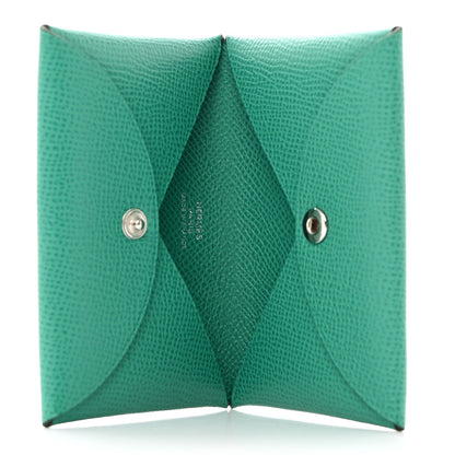 Hermes Epsom Calvi Card Case Vert Jade 5 of 8