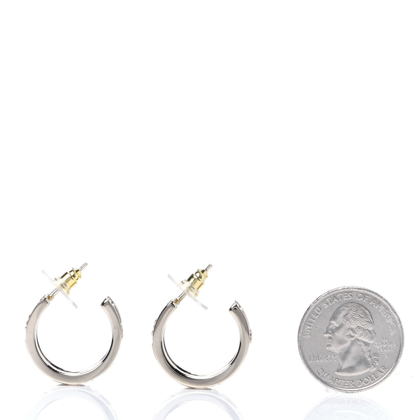 Metal Crystal Bow-tiful CC Hoop Earrings Gold