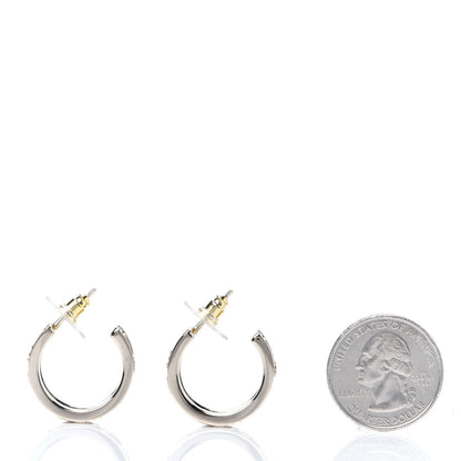 Chanel Metal Crystal Bow-tiful CC Hoop Earrings Gold 2 of 6