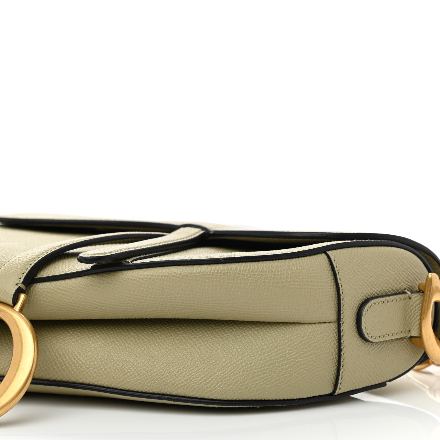 Christian Dior Grained Calfskin Saddle Bag With Strap Sage Green 8 of 8