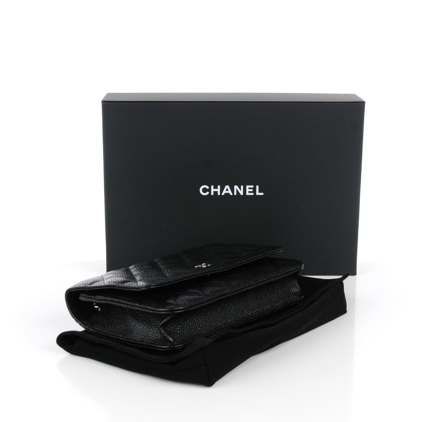 Caviar Quilted Wallet On Chain WOC Black