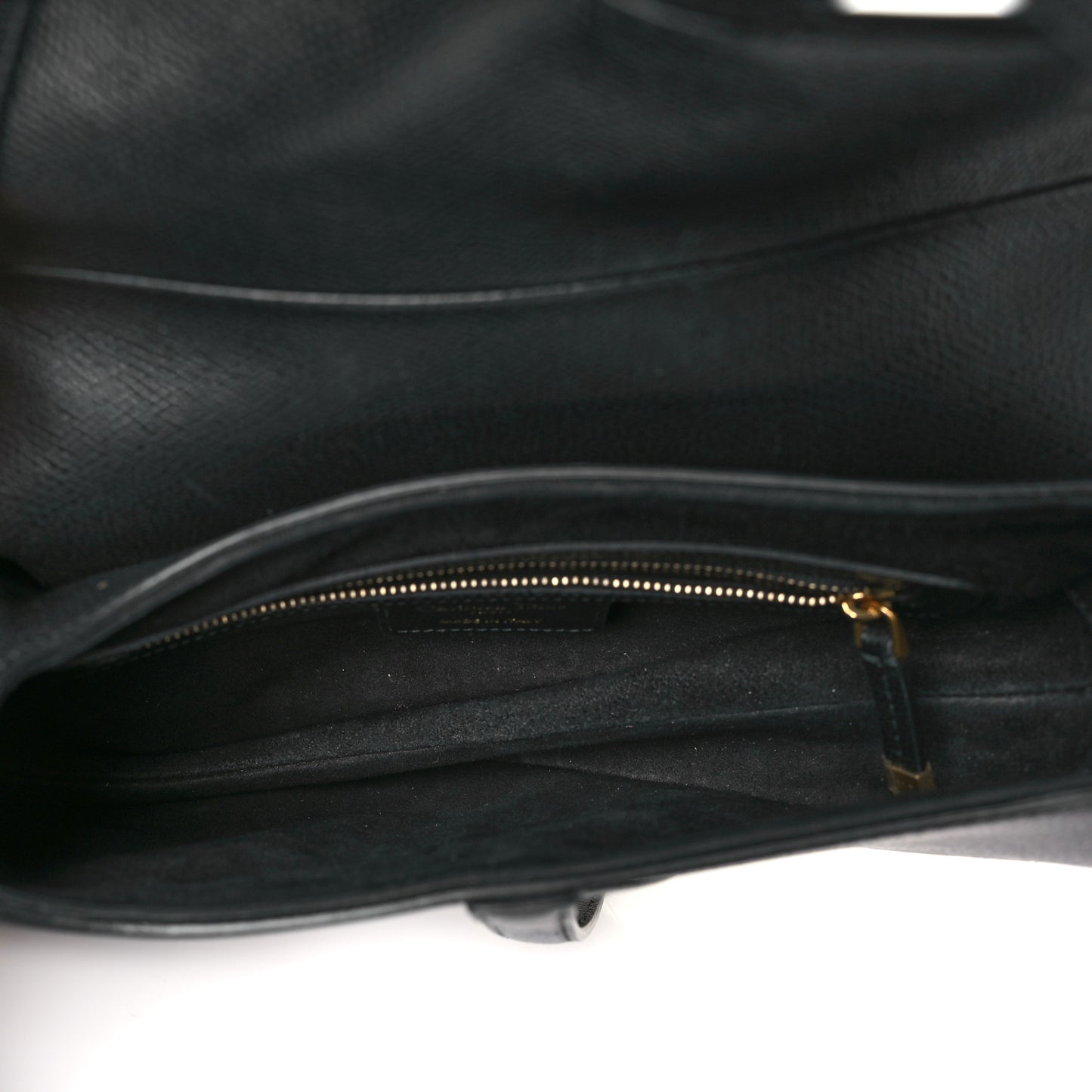 Grained Calfskin Saddle Bag Black