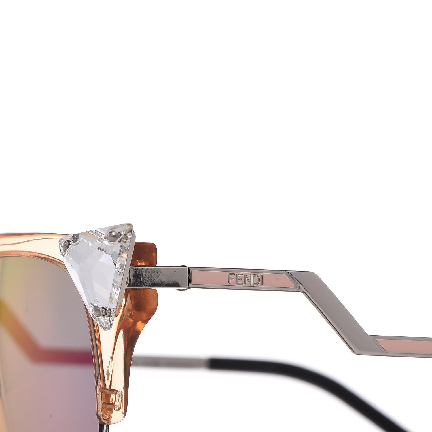 Fendi Iridia Cat Eye Sunglasses FF 0041/S Translucent Peach 7 of 8