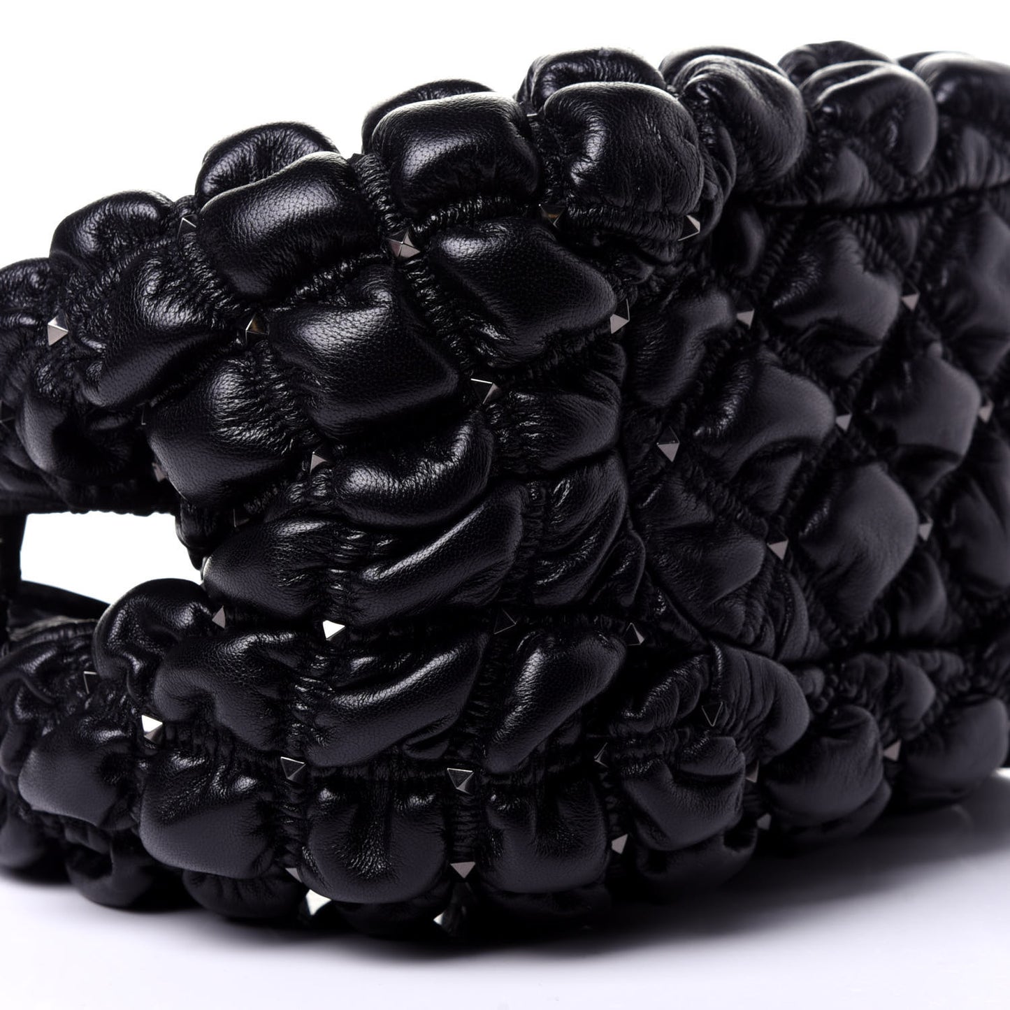 Nappa Small Spikeme Hobo Bag Black