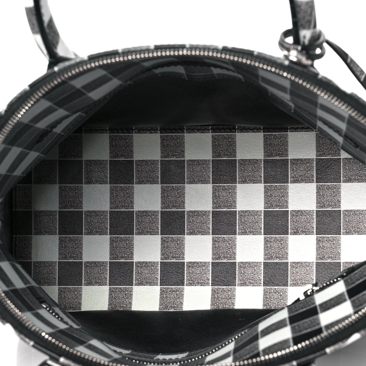 Calfskin Checked S Ville Top Handle Bag Black