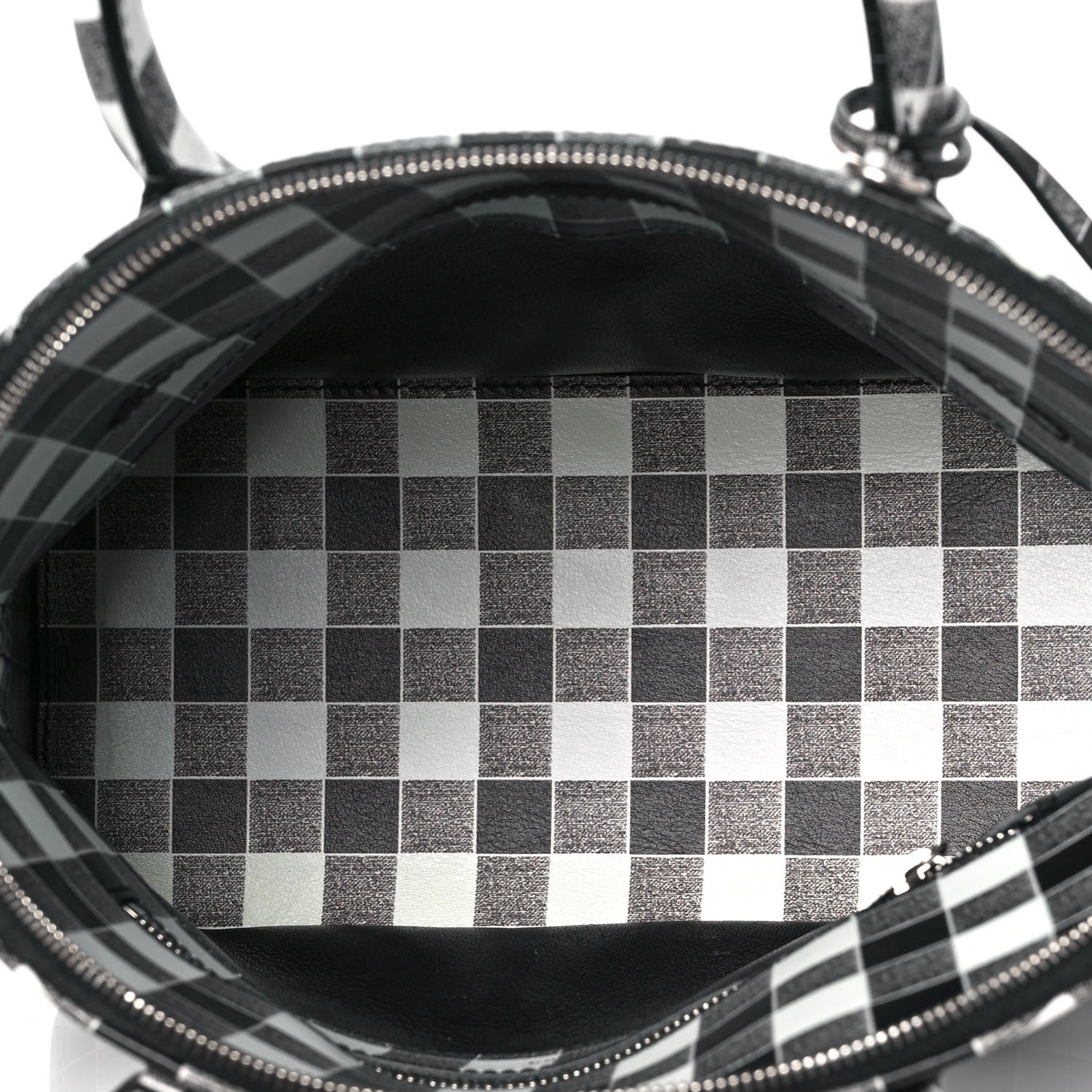 Balenciaga Calfskin Checked S Ville Top Handle Bag Black 4 of 9