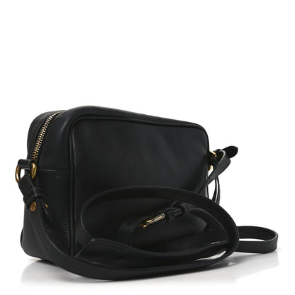 Prada Glace Calfskin Embossed Logo Crossbody Black 3 of 11