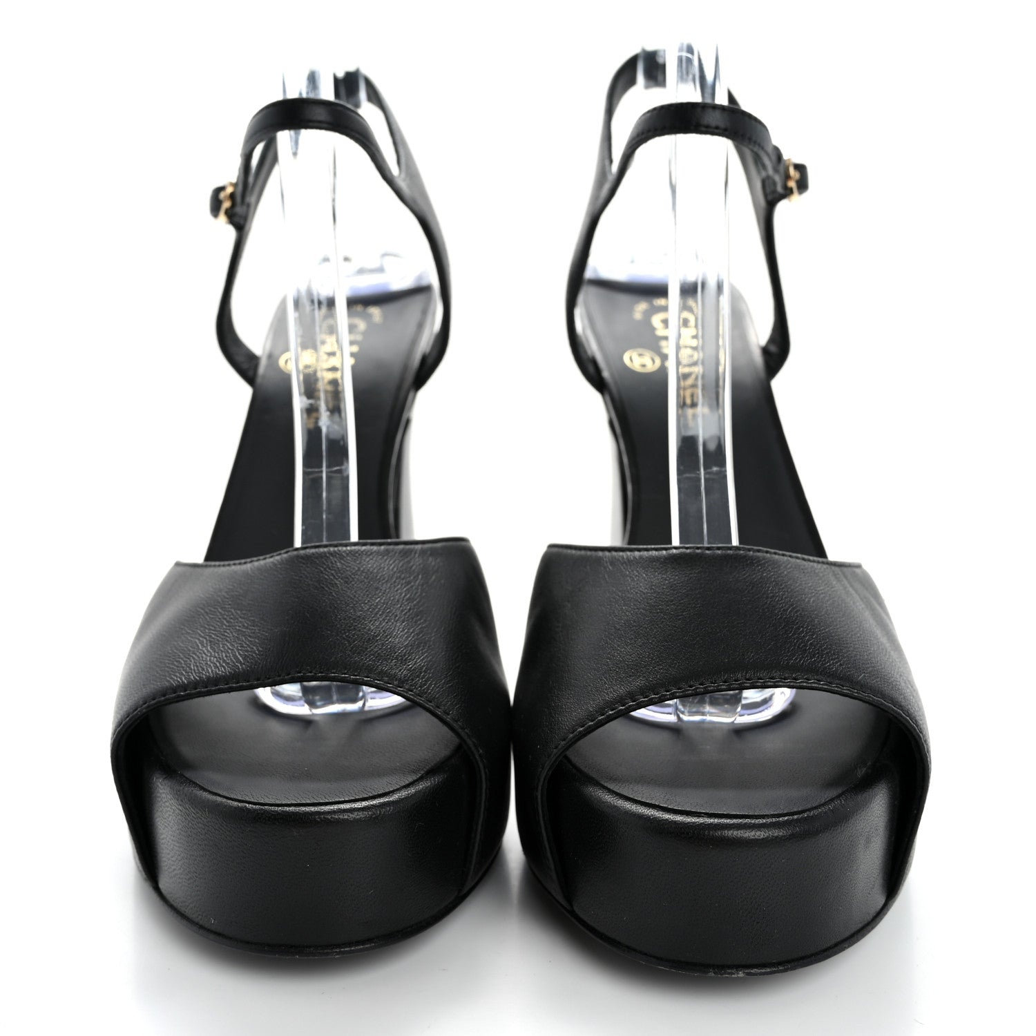 Chanel Lambskin Platform Sandals 40 Black 3 of 13