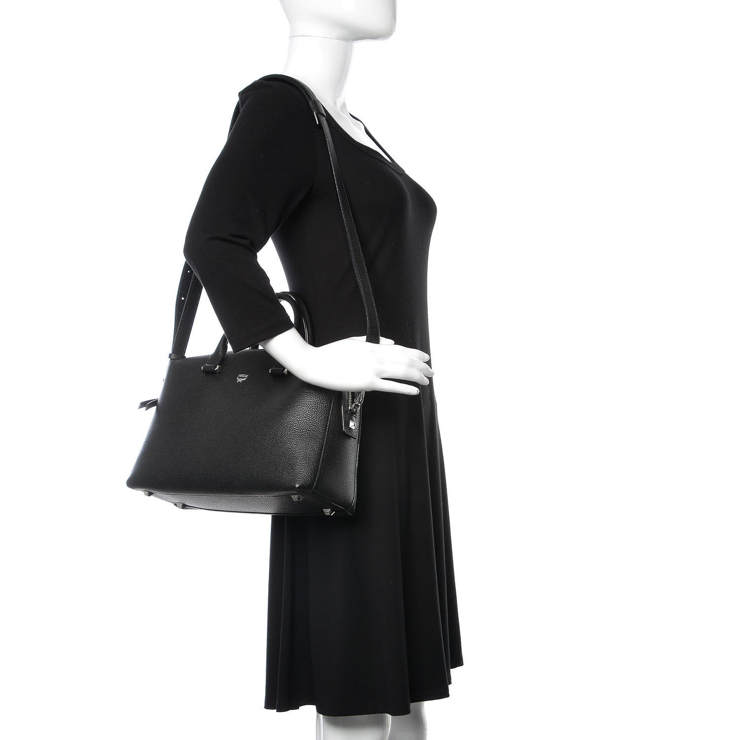 Grained Calfskin Medium Ella Boston Black