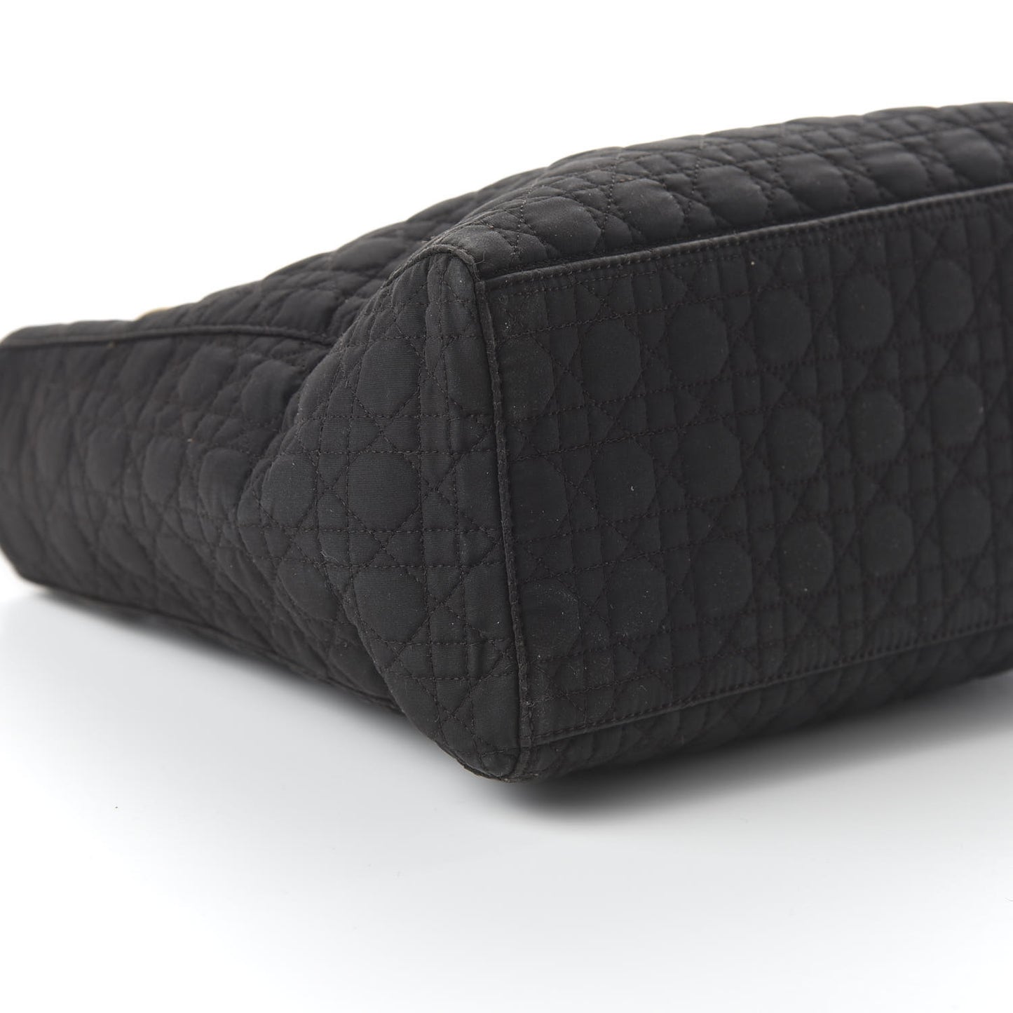 Nylon Cannage Stitched Medium Lady Dior Black