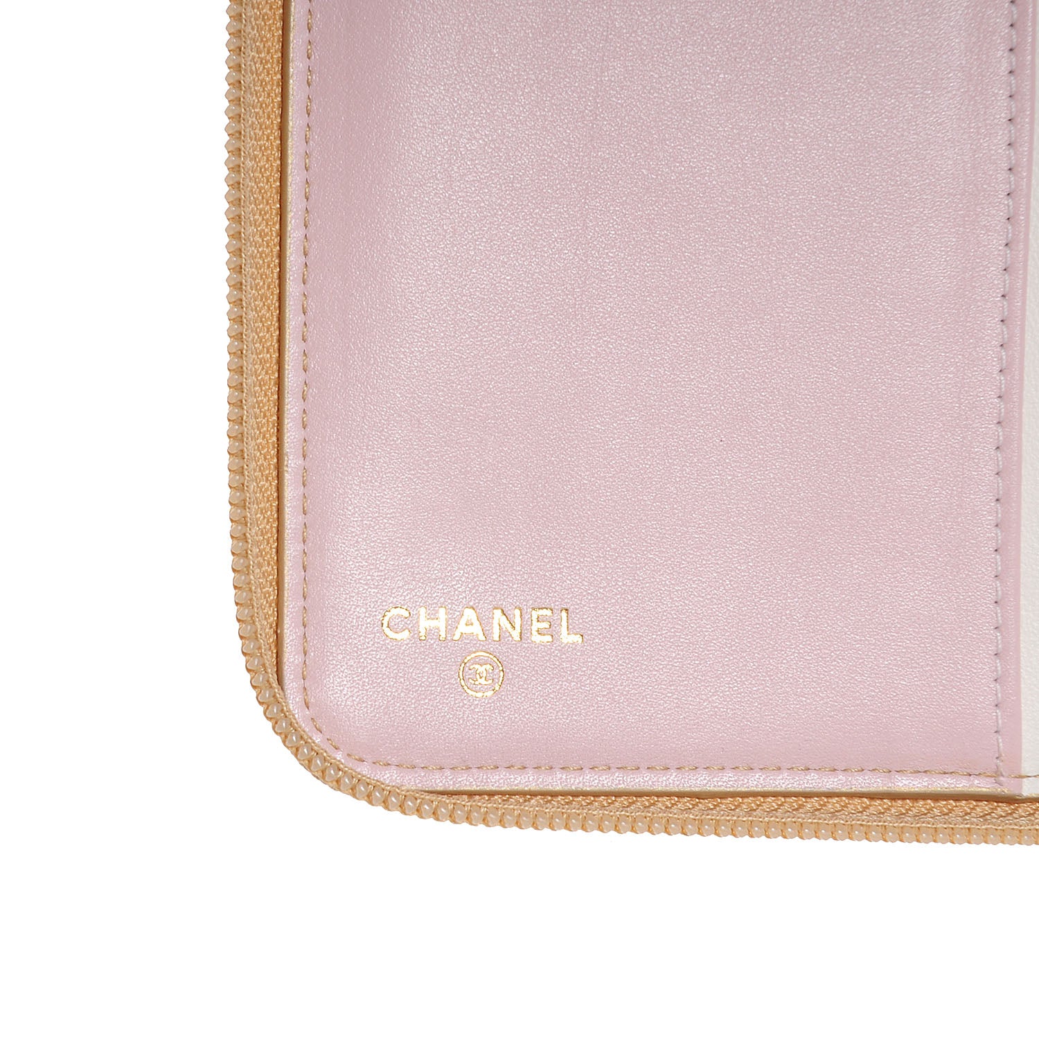 Chanel Calfskin Large Zip Around Wallet Gold 10 of 14