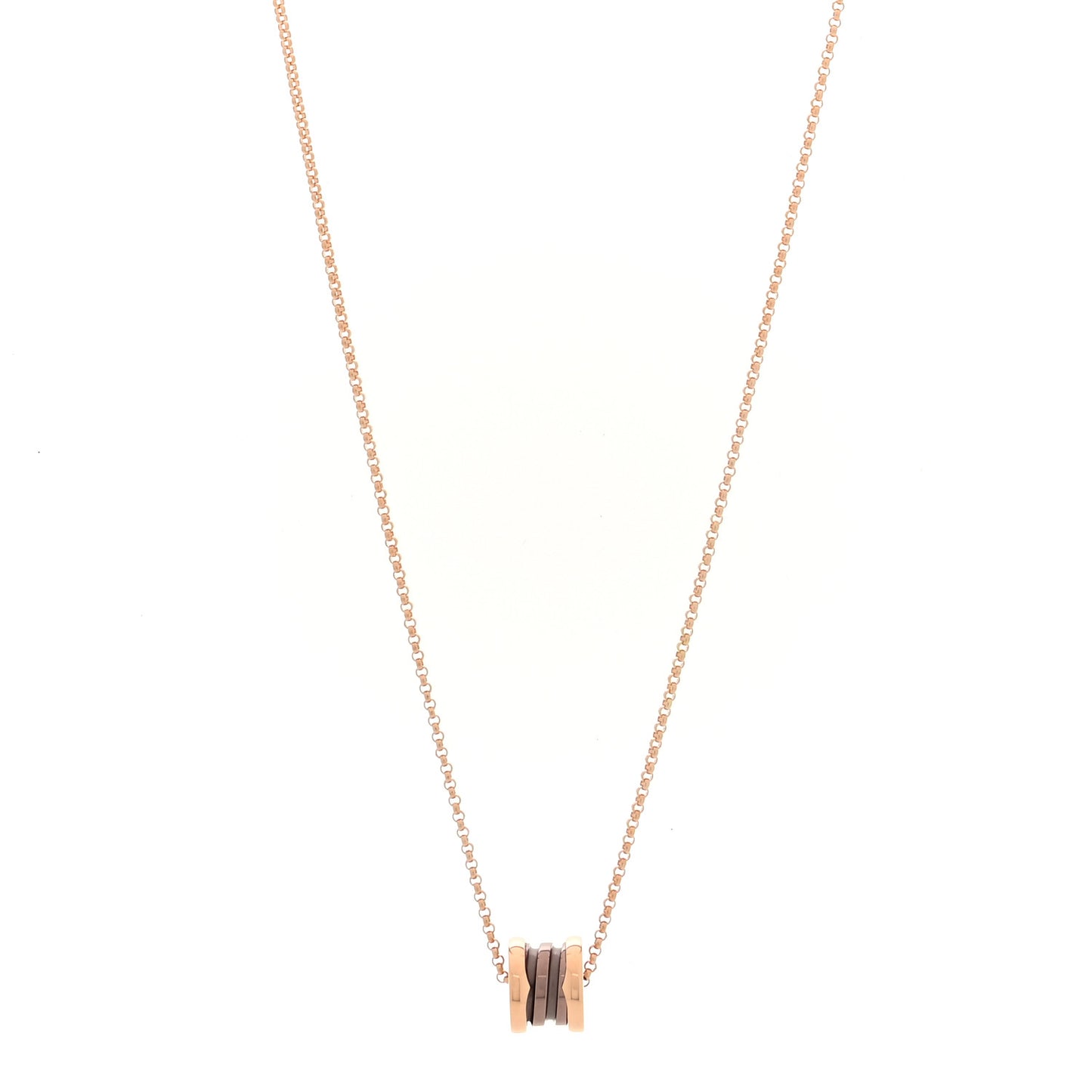 18K Rose Gold Cermet Small B.Zero1 Pendant Necklace