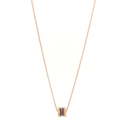 Bulgari 18K Rose Gold Cermet Small B.Zero1 Pendant Necklace 1 of 5