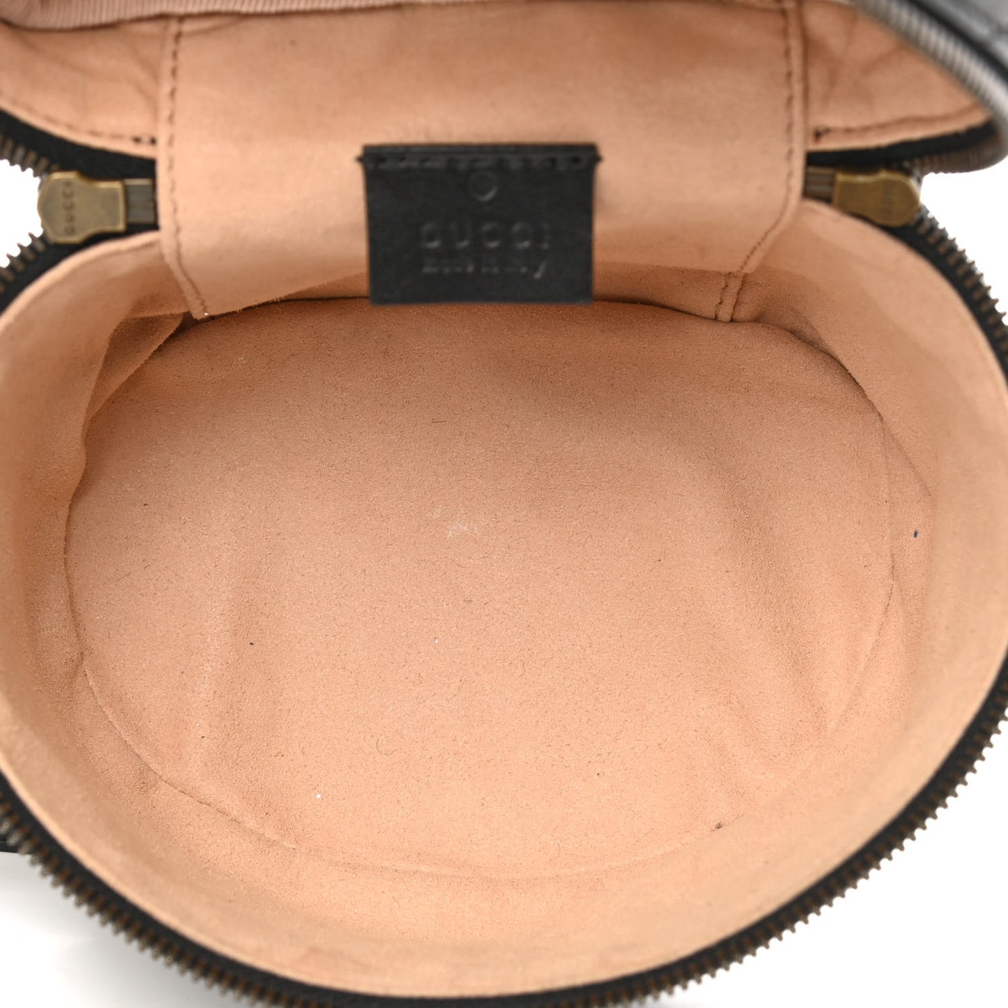 Calfskin Matelasse Mini GG Marmont Round Backpack Black