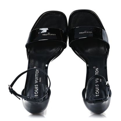 Louis Vuitton Patent Calfskin Fame Platform Sandal 39.5 Black 2 of 13