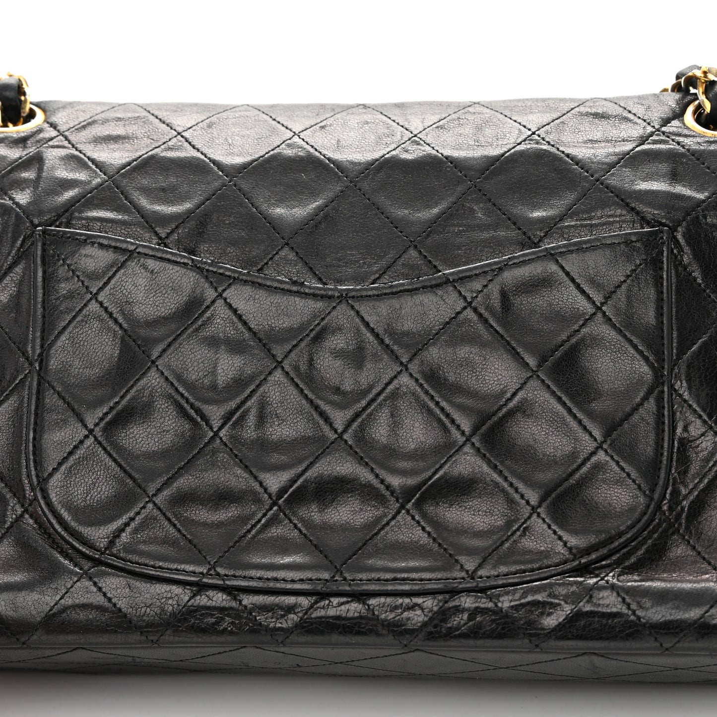 Lambskin Quilted Medium Double Flap Black