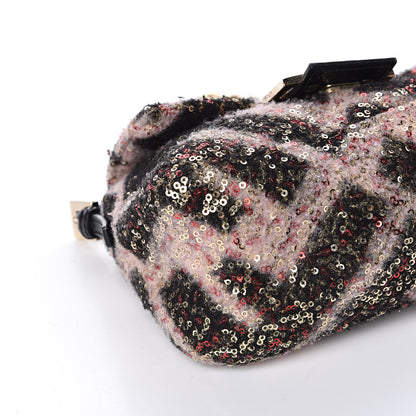 Fendi Wool Sequin Macro FF Diagonal Mini Mama Baguette 7 of 10