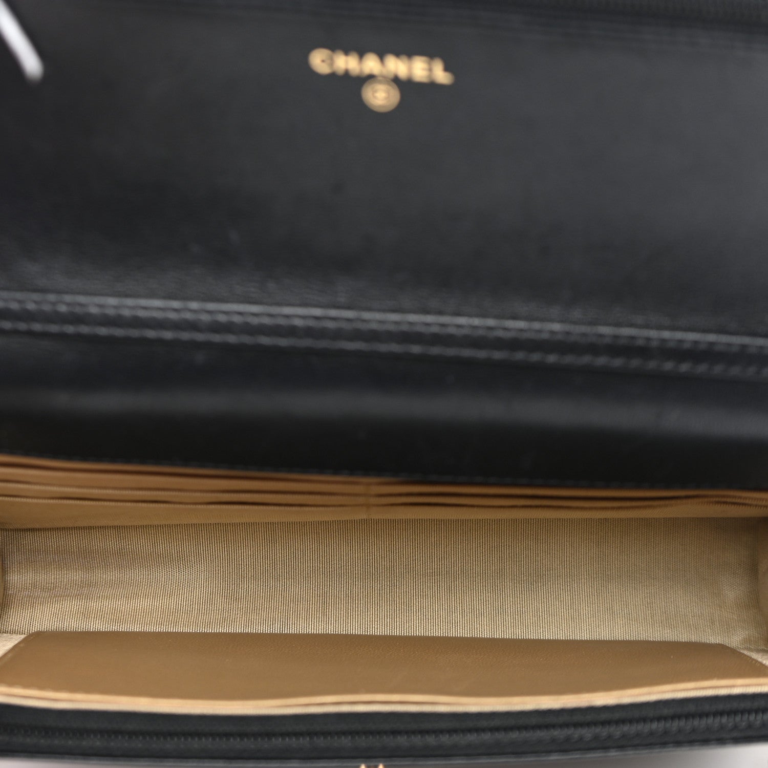 Chanel Lambskin Quilted CC Pearl Crush Wallet on Chain WOC Black 5 of 12