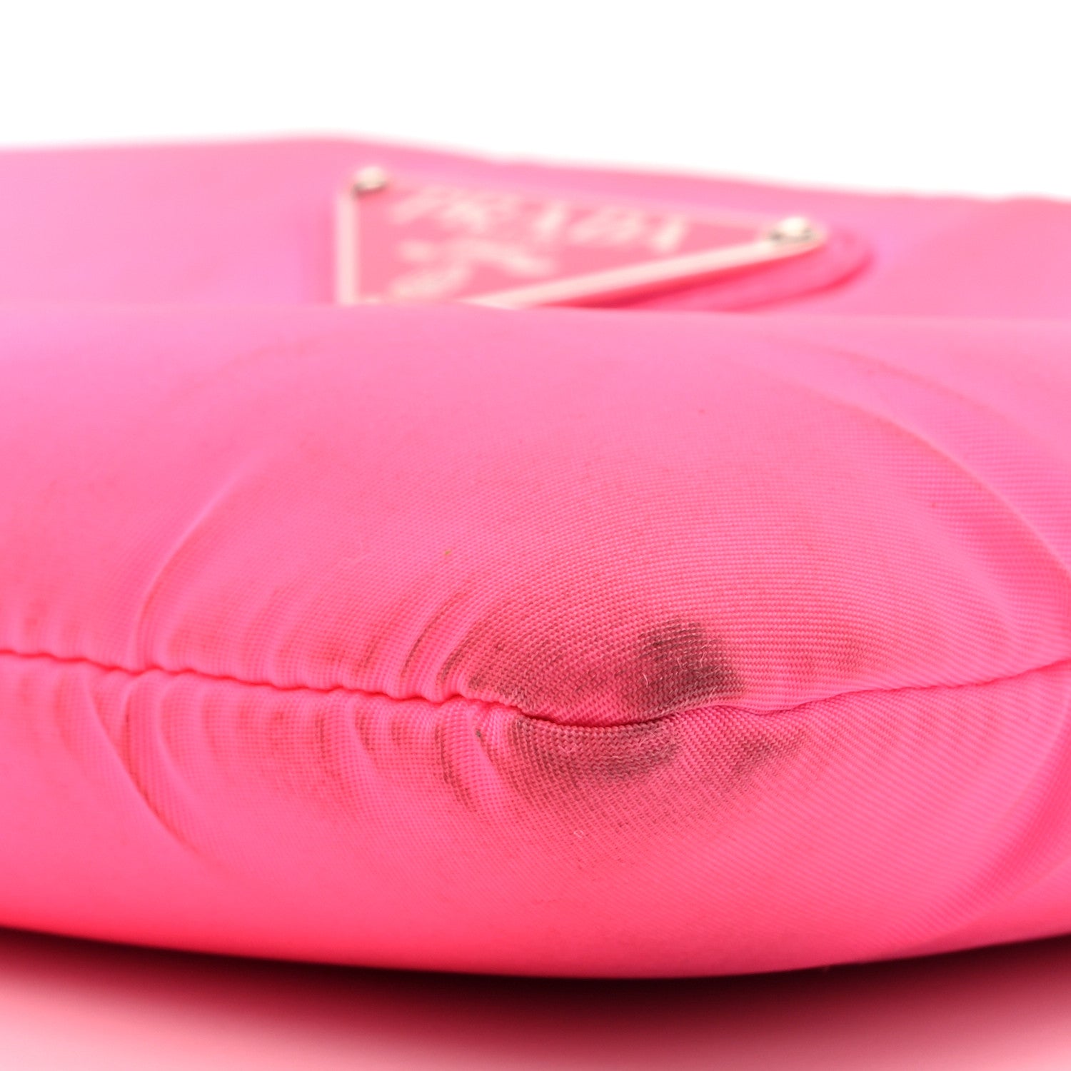 Prada Tessuto Nylon Soft Padded Crossbody Clutch Rosa Fluo 8 of 12