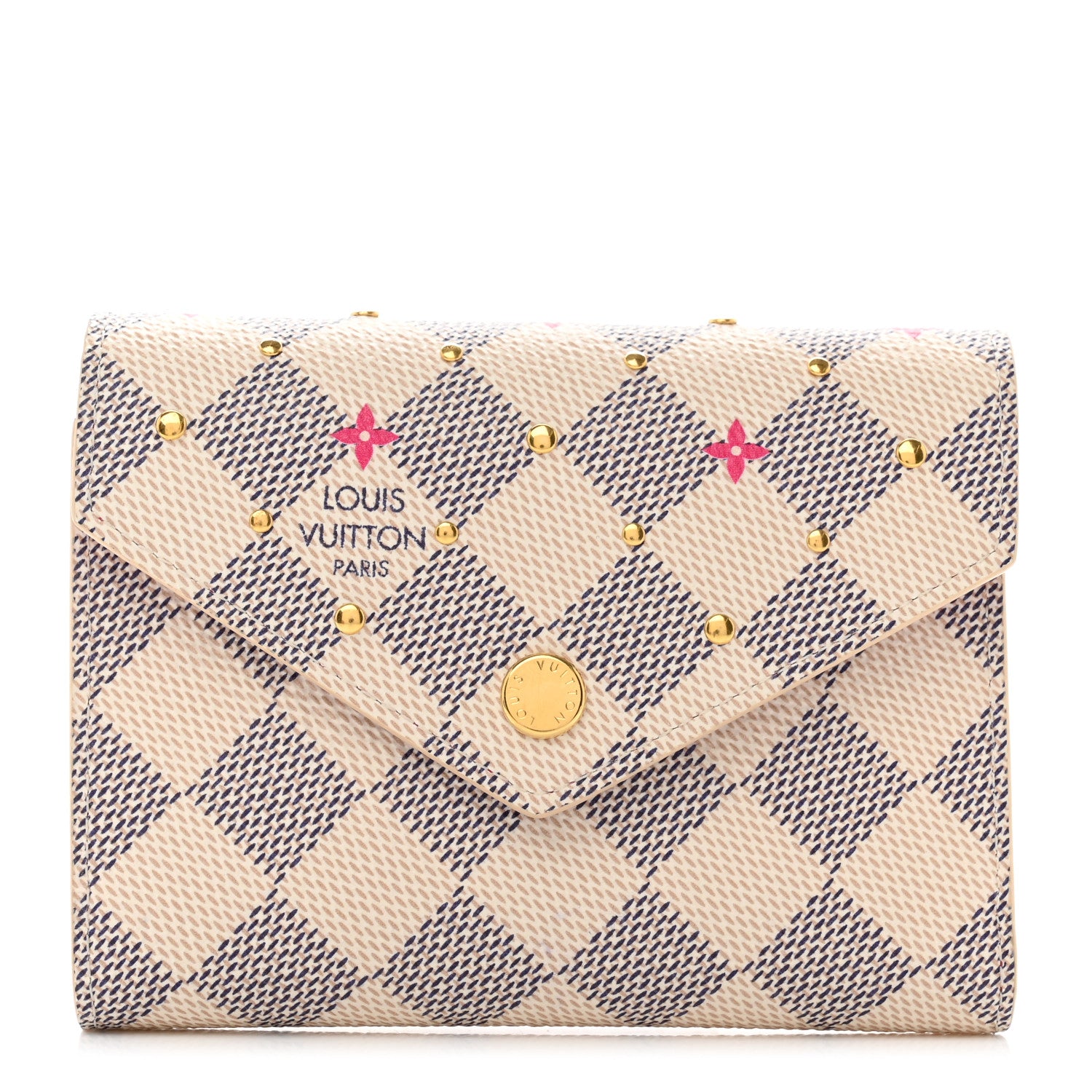 Louis Vuitton Damier Azur Studded Victorine Wallet 1 of 7