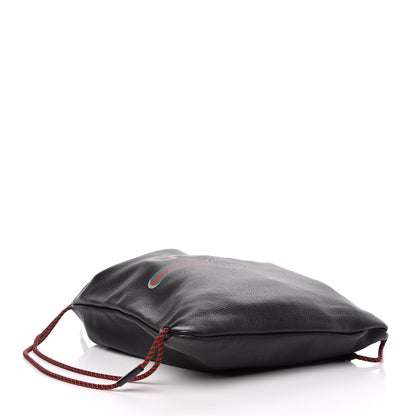 Gucci Calfskin Logo Drawstring Backpack Black 5 of 11