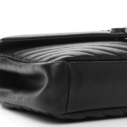 Saint Laurent Sheepskin Matelasse Chevron Monogram Medium College Bag Black 10 of 11