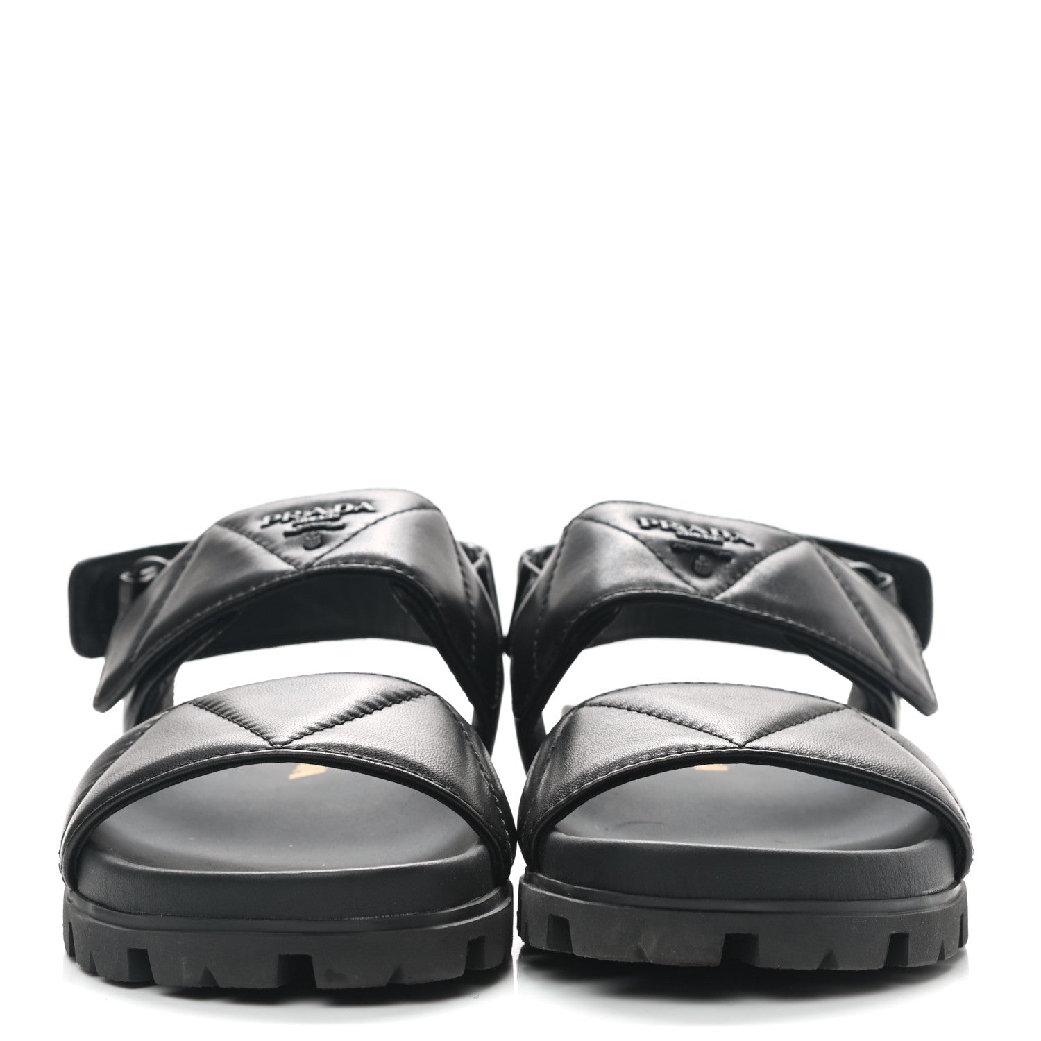 Prada Nappa Logo Quilted 20mm Sport Sandals 36 Black 2 of 8