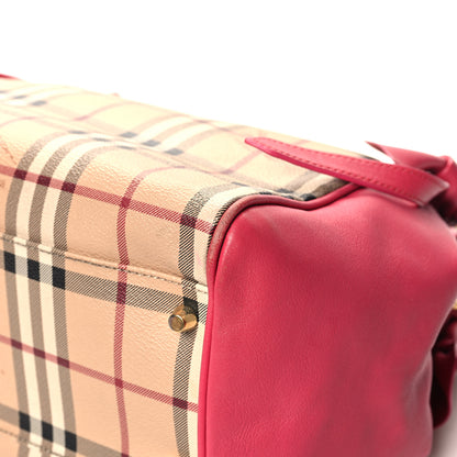 Burberry Haymarket Check Bow Canterbury Tote Pink 11 of 12