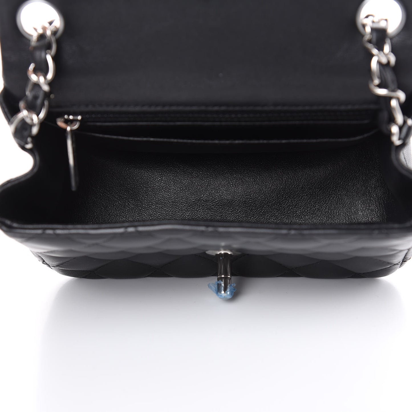 Lambskin Quilted Mini Square Flap Black