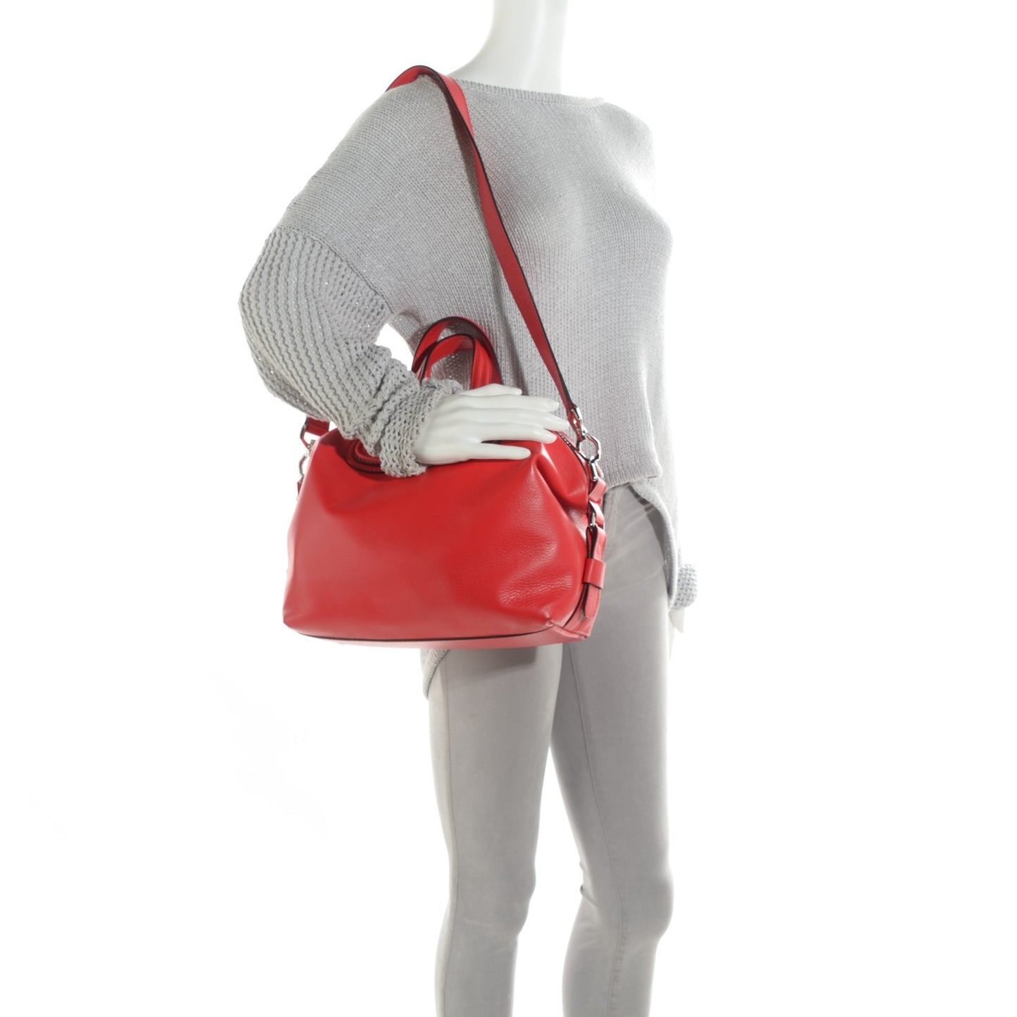 Waxed Calfskin Small Nightingale Red