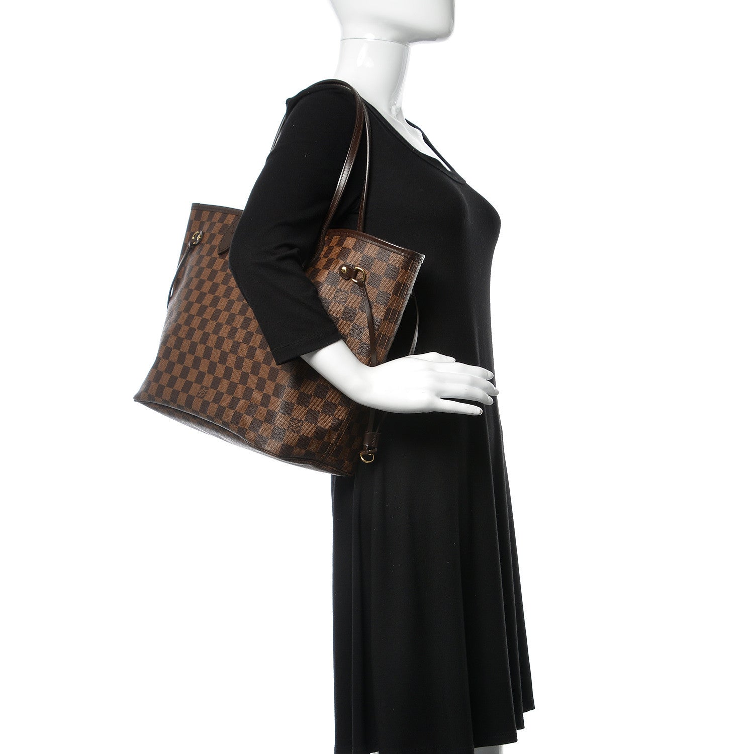 Louis Vuitton Damier Ebene Neo Neverfull MM Rose Ballerine 2 of 11