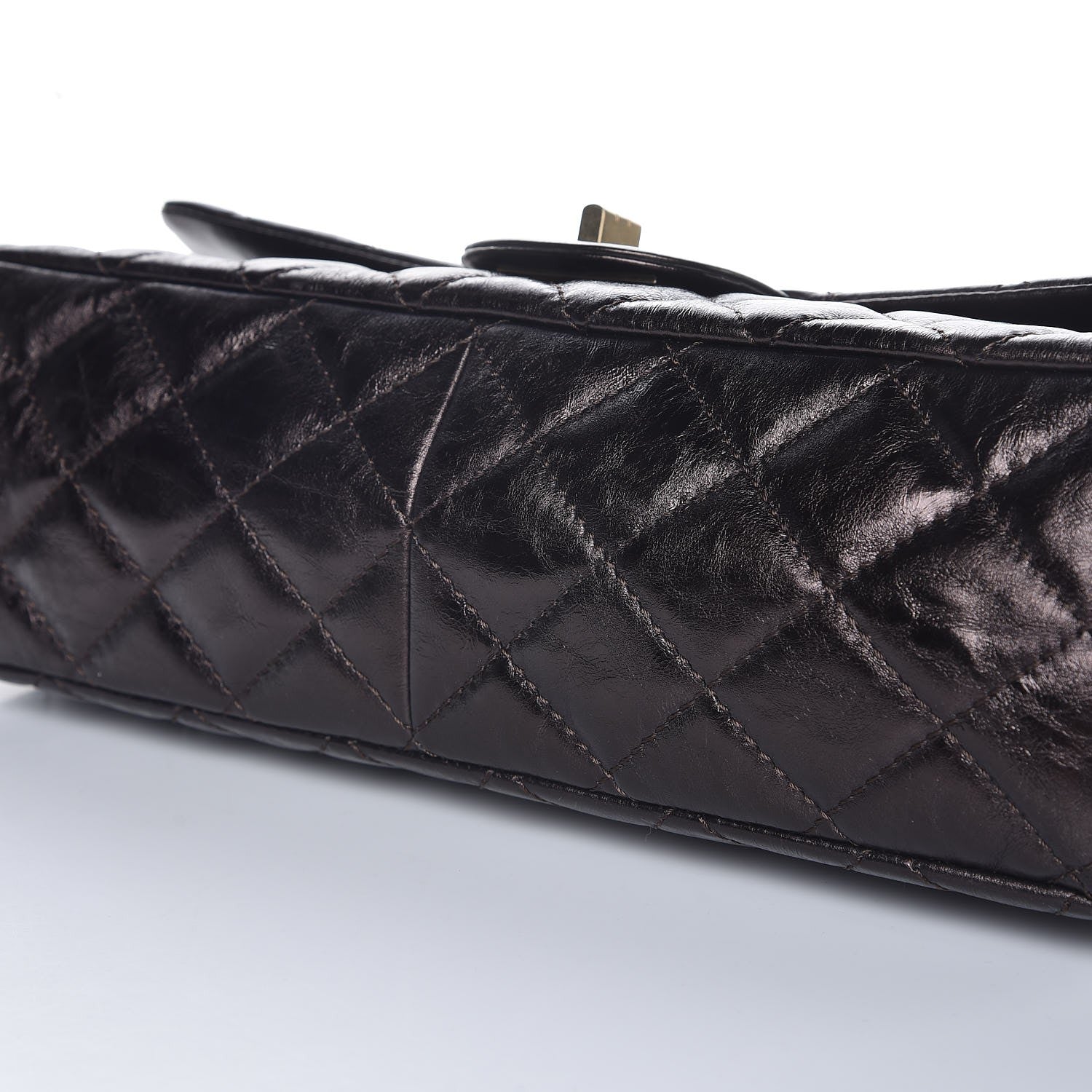 Chanel Glazed Aged Calfskin Quilted 2.55 Reissue 227 Flap Dark Brown 9 of 11