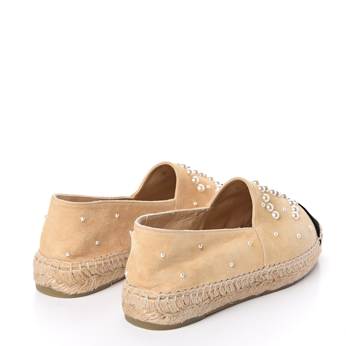Suede Pearl CC Espadrilles 38 Beige Black