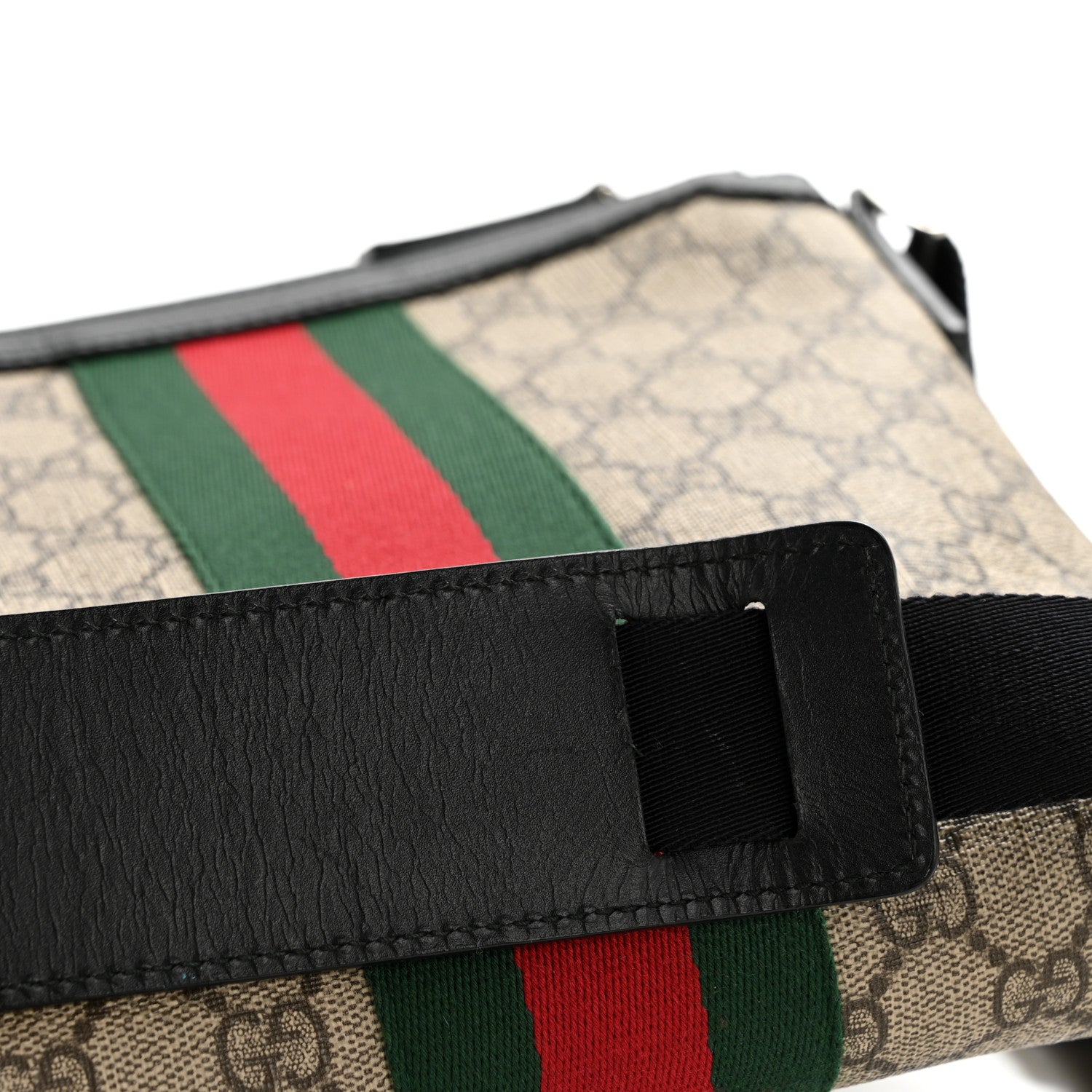 Gucci GG Supreme Monogram Web Messenger Bag Black 13 of 13