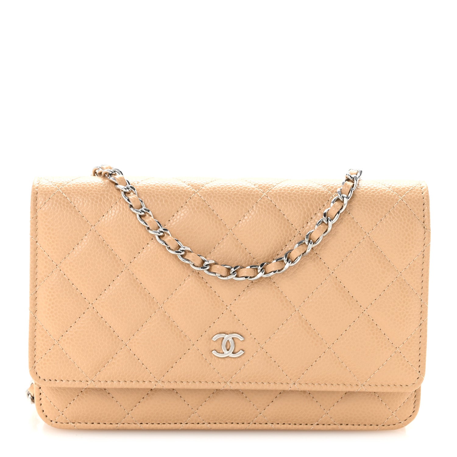 Chanel Caviar Quilted Wallet on Chain WOC Beige 1 of 11