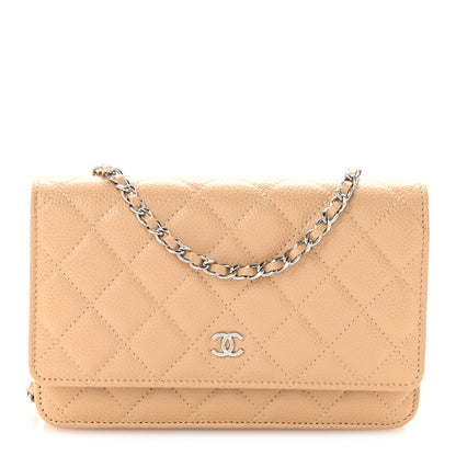 Chanel Caviar Quilted Wallet on Chain WOC Beige 1 of 11