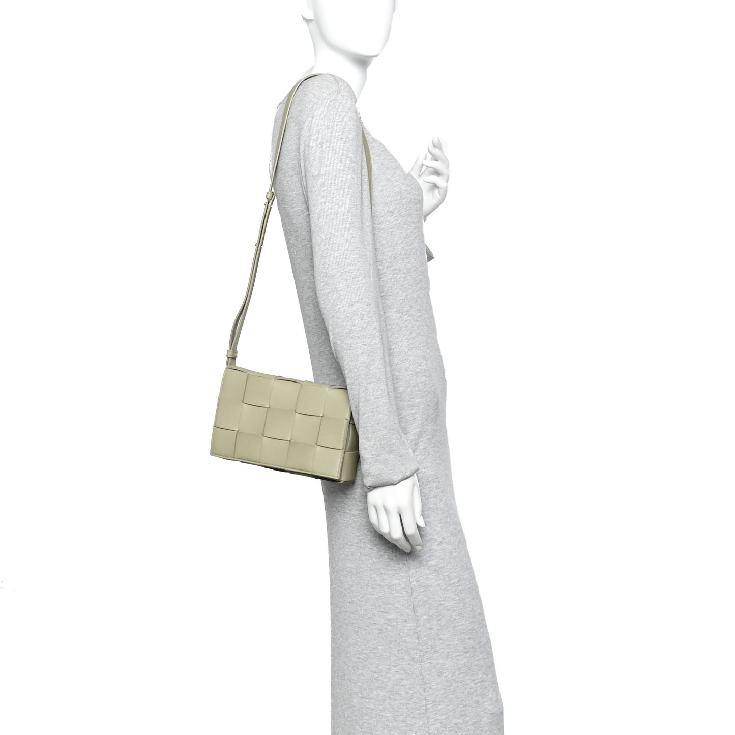 Lambskin Maxi Intrecciato Cassette Crossbody Bag Travertine