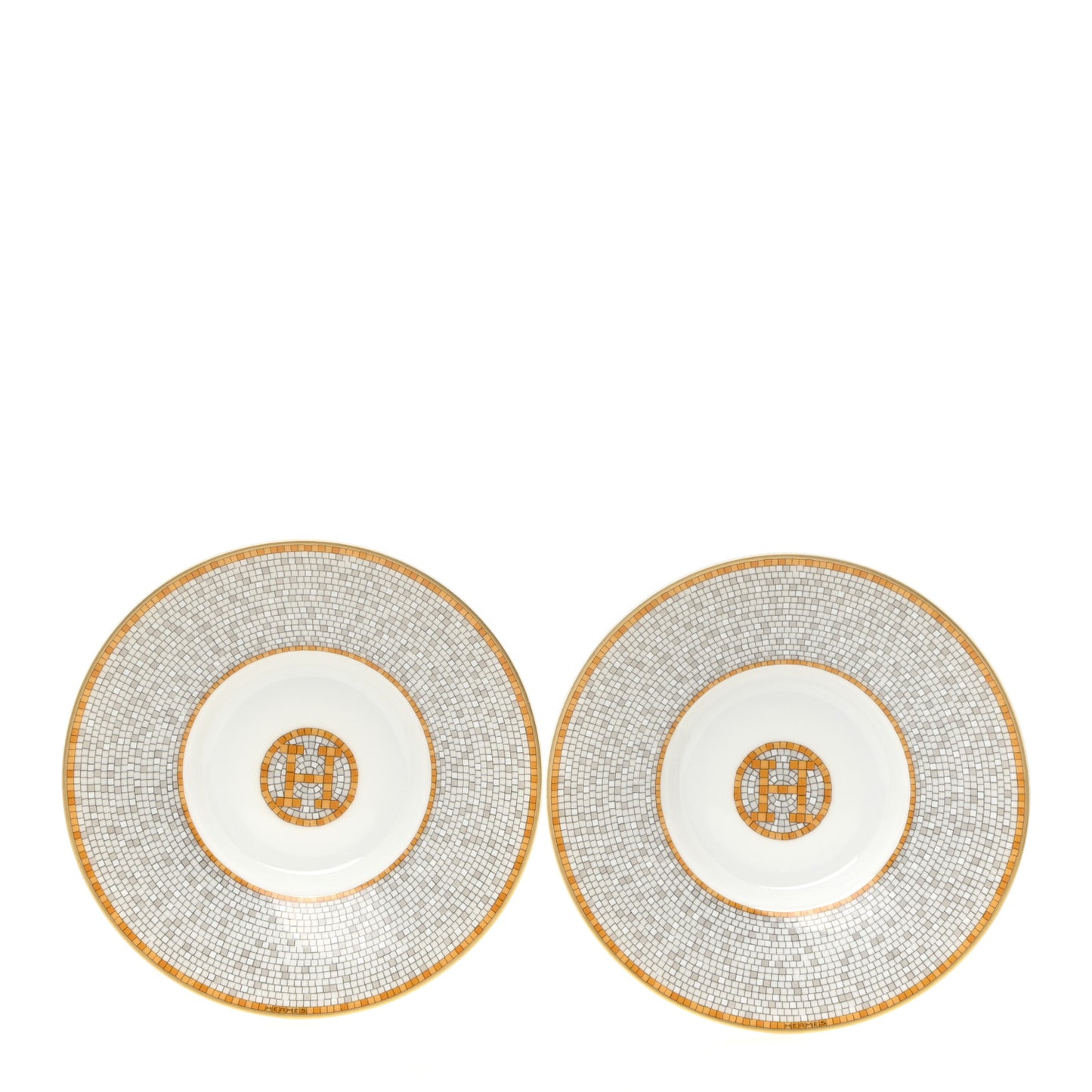Porcelain Mosaique Au 24 Gold Coffee Cup and Saucer Set of 2