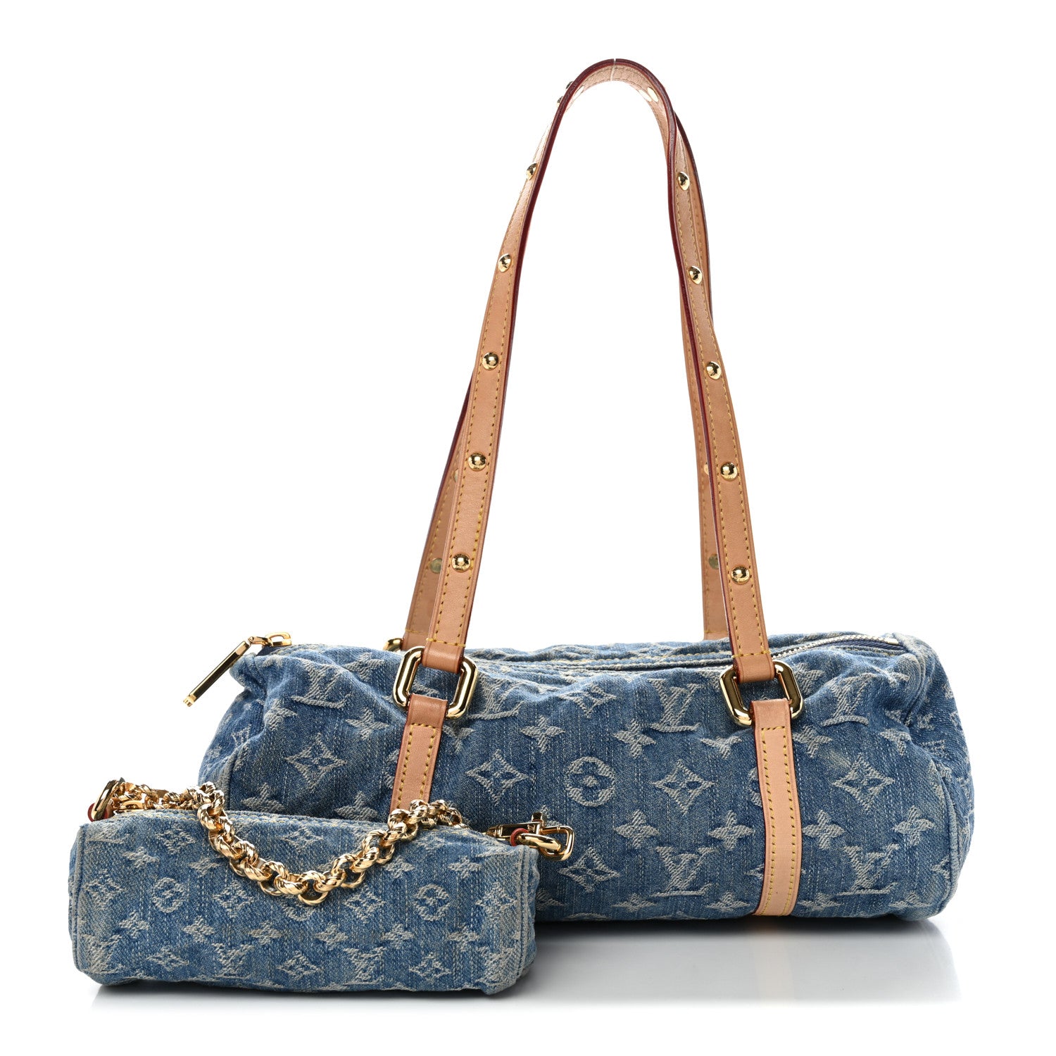 Louis Vuitton Monogram Denim Papillon Denim Blue 3 of 10